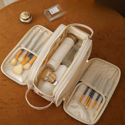 Three-layer Double Zipper U-shaped Design Cosmetic Bag