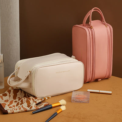 Three-layer Double Zipper U-shaped Design Cosmetic Bag